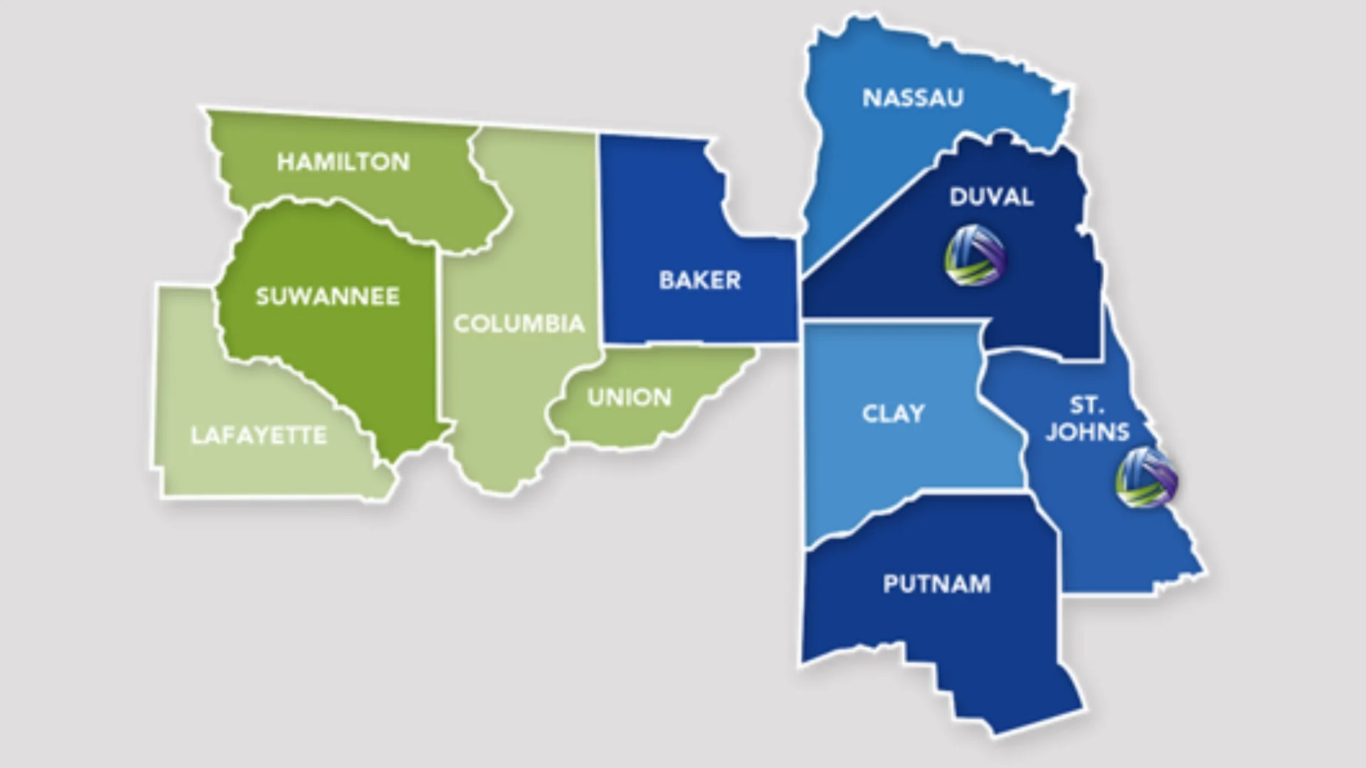 Map showing the Community Foundation's service area across Northeast Florida counties